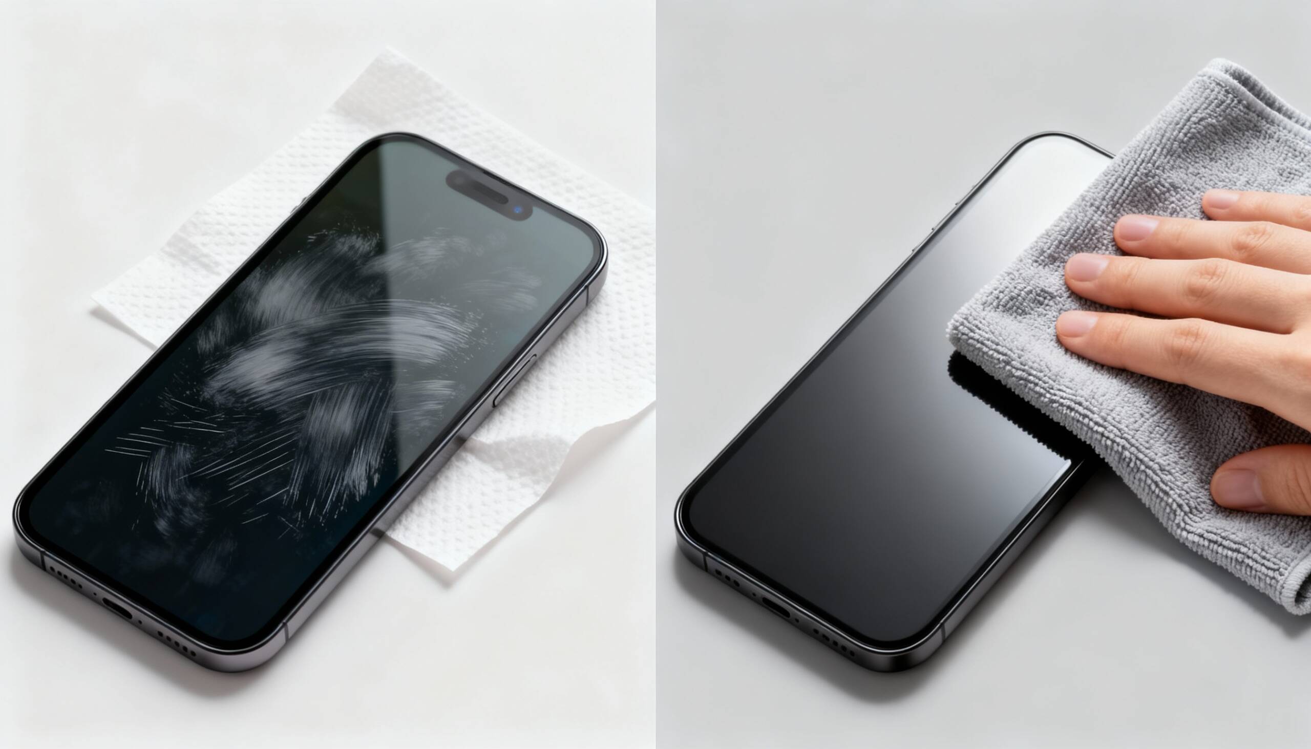 A textura do papel toalha contém fibras que, embora pareçam macias, podem ser abrasivas para superfícies delicadas