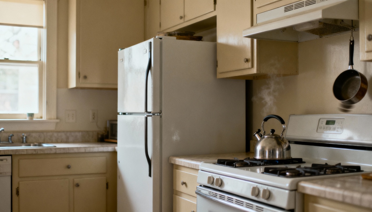 Deixar a geladeira encostada na parede impede a dissipação do calor do condensador
