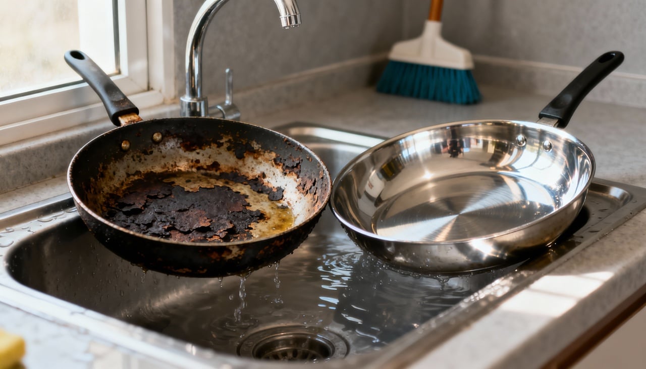 O acúmulo de gordura ocorre porque sob o calor os óleos reagem e endurecem