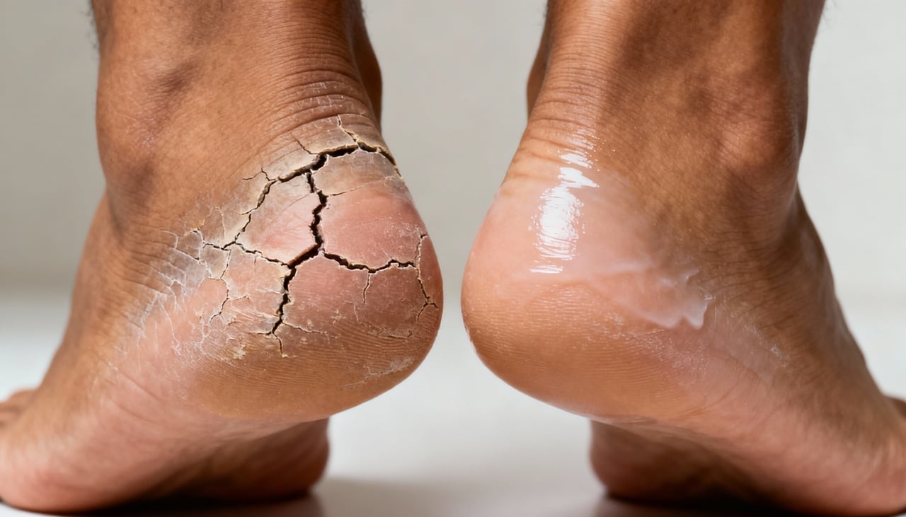 A ureia é um dos principais ingredientes de cremes hidratantes indicados para tratar pés secos, pois atua atraindo e retendo água na pele