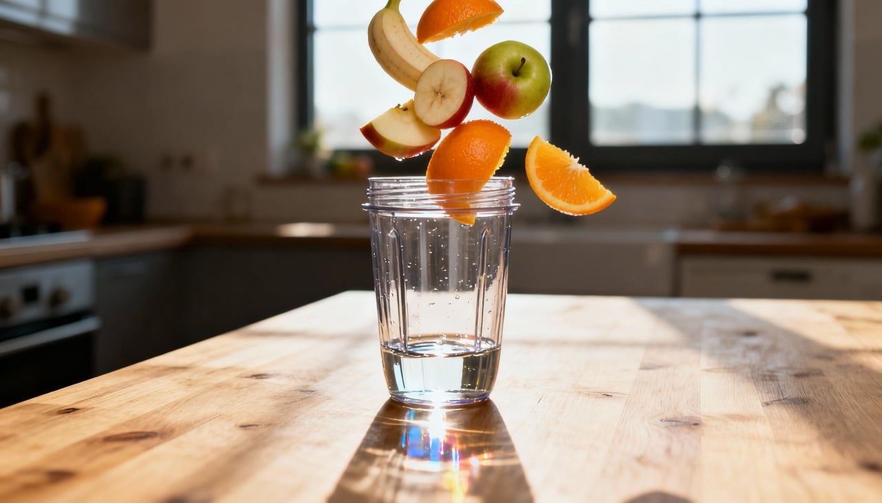 Colocar água ou outro líquido no fundo ajuda as lâminas a criarem um redemoinho intenso