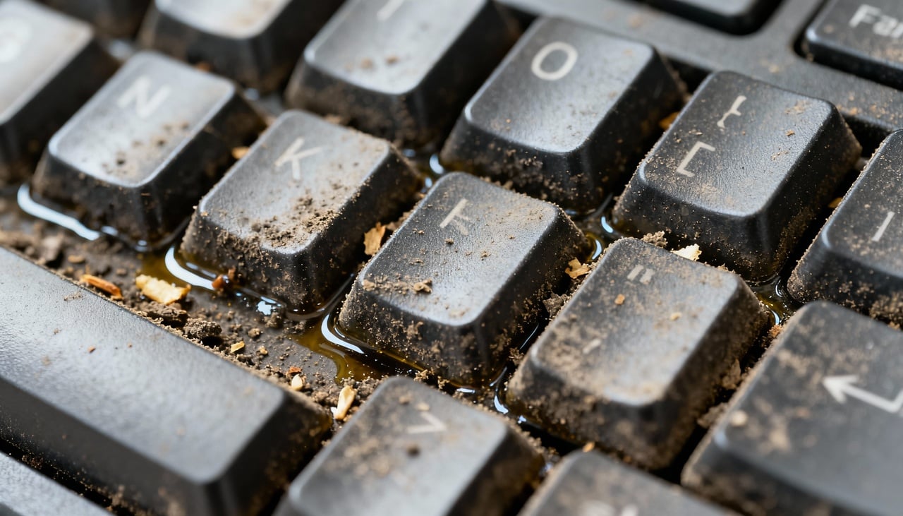 O uso frequente do teclado promove o acúmulo de resíduos