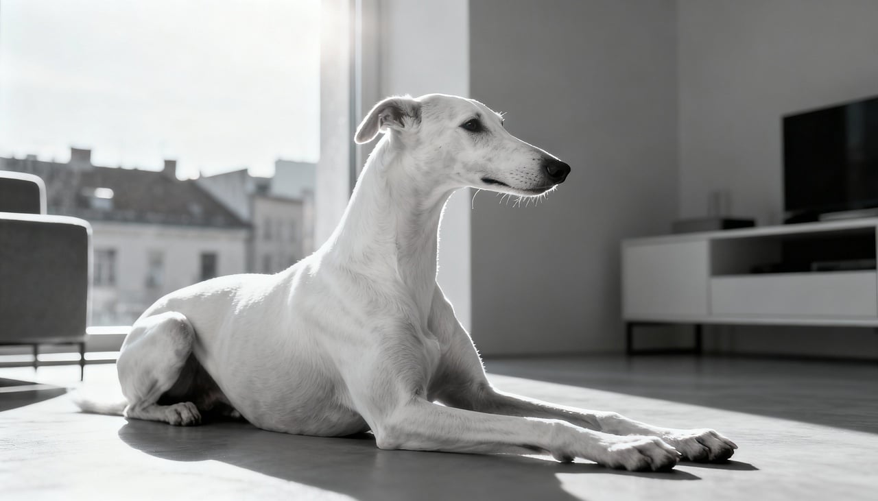 Além do temperamento, o visual atlético e a pelagem curta colaboram para o charme do Whippet