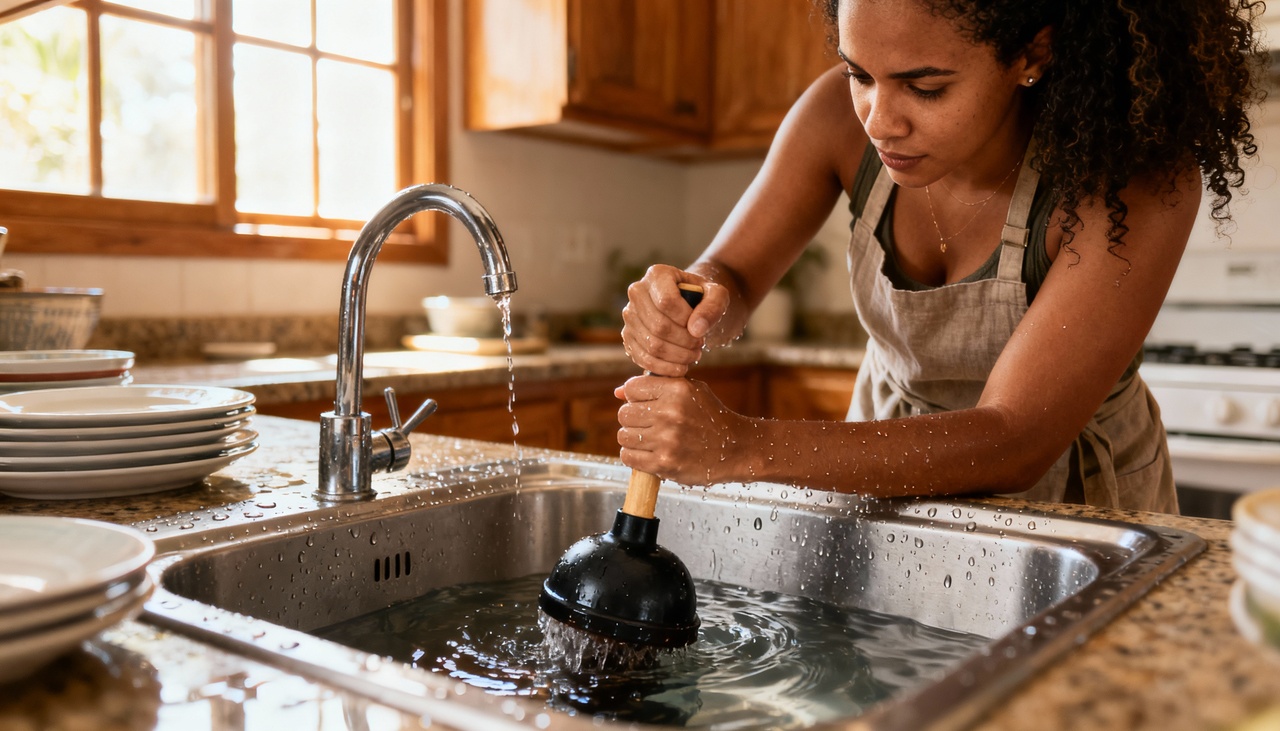 Restos de alimento, acúmulo de gordura e fios de cabelo estão entre os principais agentes que dificultam o escoamento da água