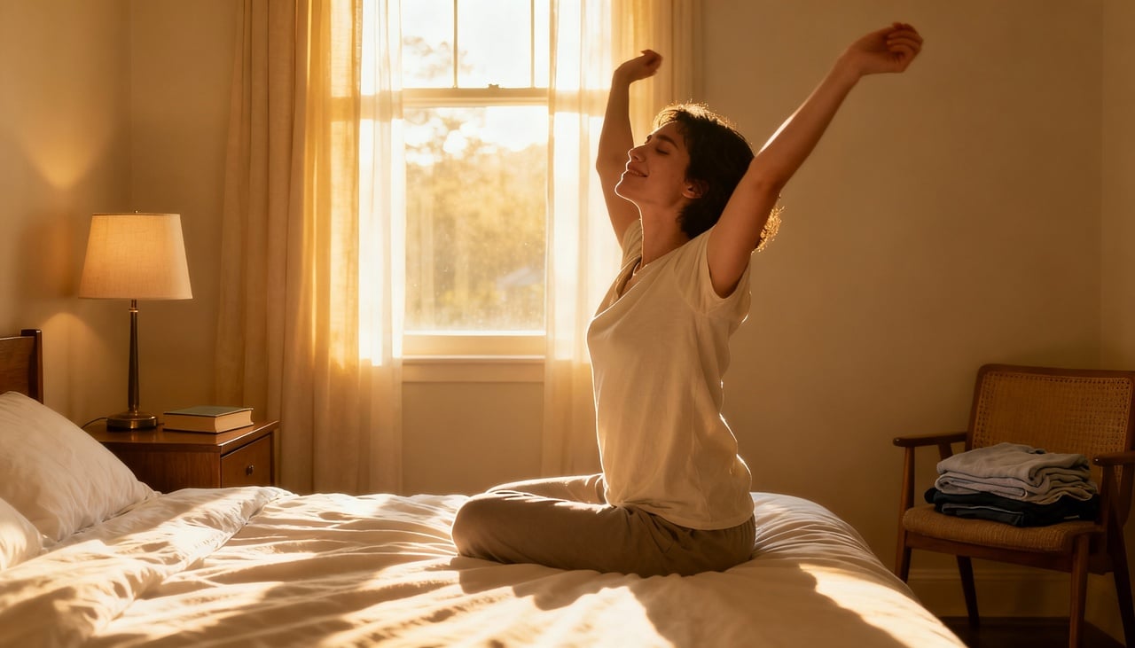 O movimento leve logo após acordar favorece o aumento do fluxo sanguíneo, levando oxigênio e nutrientes até os músculos que ficaram horas em repouso