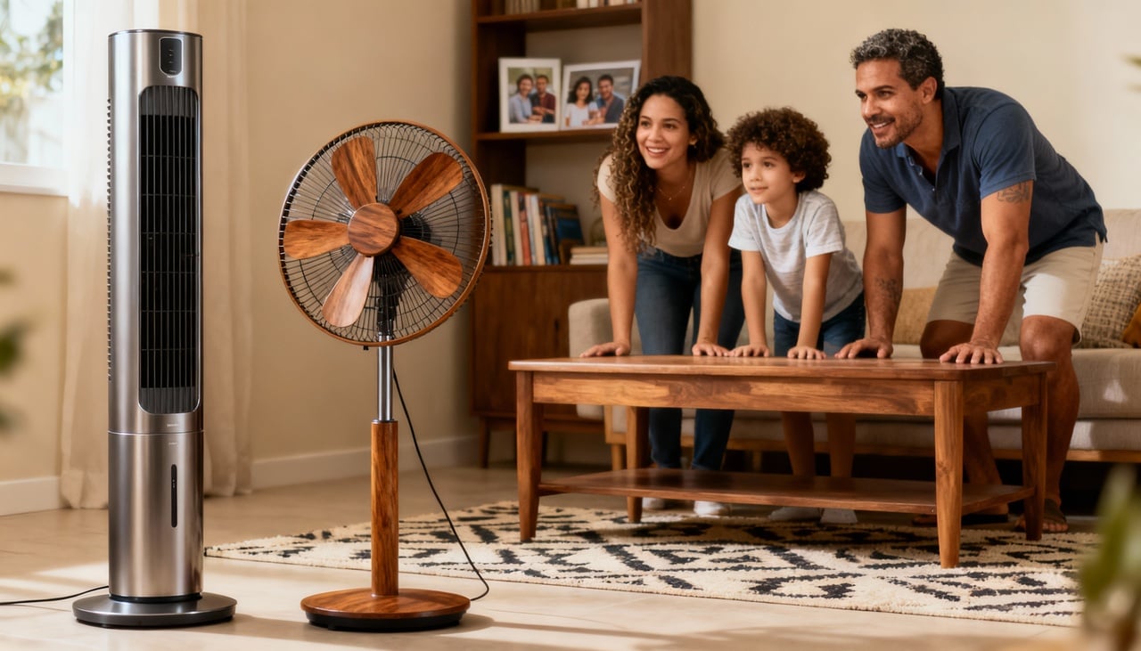 Ao contrário do sistema de pás expostas presente na maioria dos ventiladores tradicionais