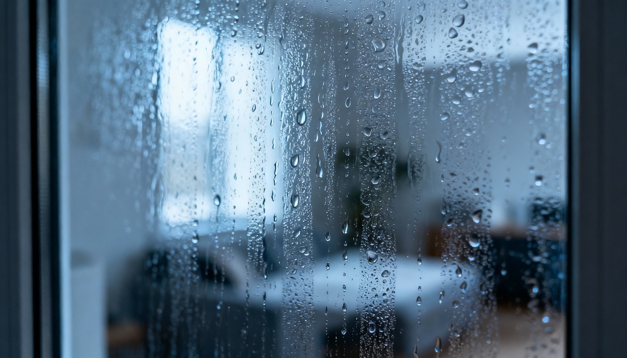 O embaçamento acontece quando o ar quente interno, carregado de umidade, encontra a superfície fria do vidro