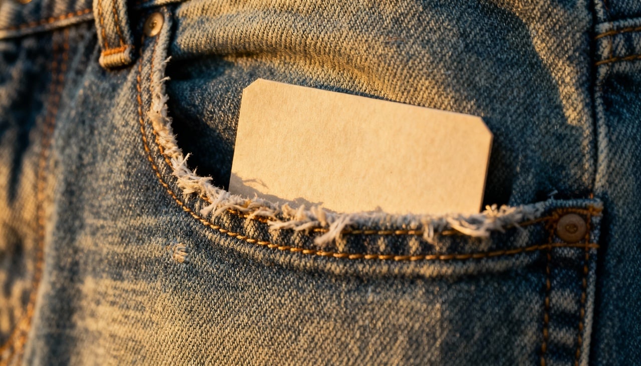 Os pequenos remaches metálicos, localizados principalmente nas bordas dos bolsos, têm origem funcional e remontam ao século XIX