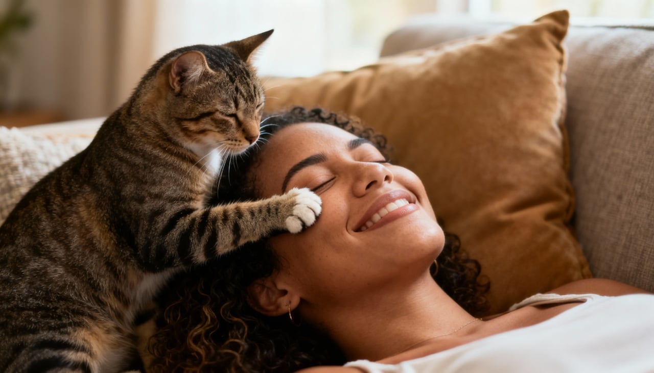 Tocar ou bater levemente com a pata no rosto das pessoas pode ter diversas motivações