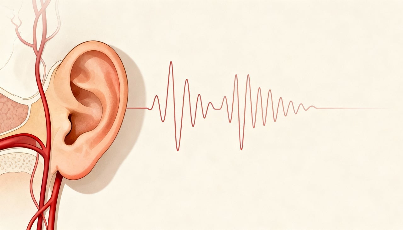 O fenômeno ocorre quando o fluxo sanguíneo próximo aos ouvidos é percebido como som pelo cérebro
