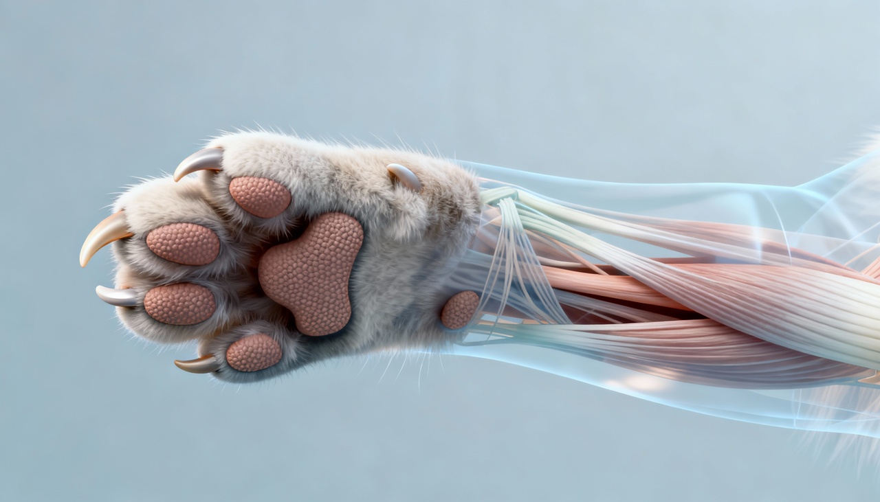 A anatomia dos gatos apresenta adaptações como almofadas plantares espessas e macias