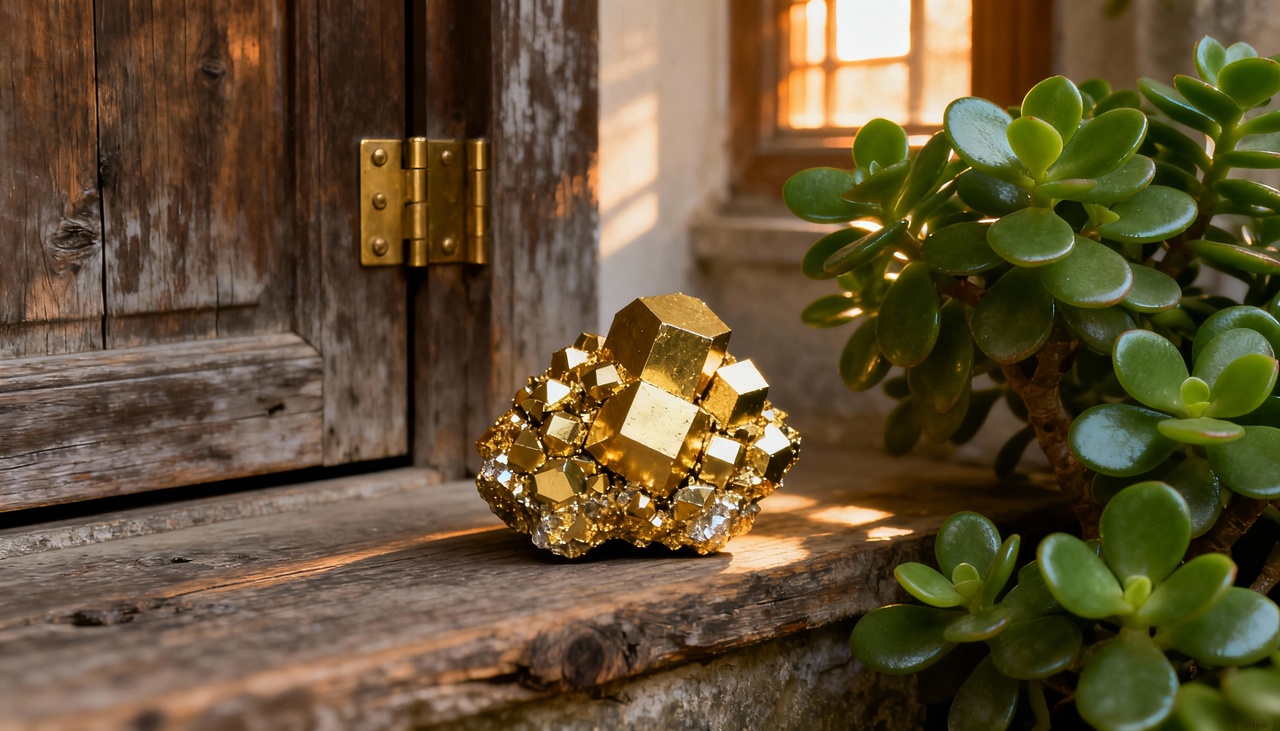 Para alcançar os benefícios esperados, é importante escolher o local apropriado na entrada da casa para posicionar a pirita