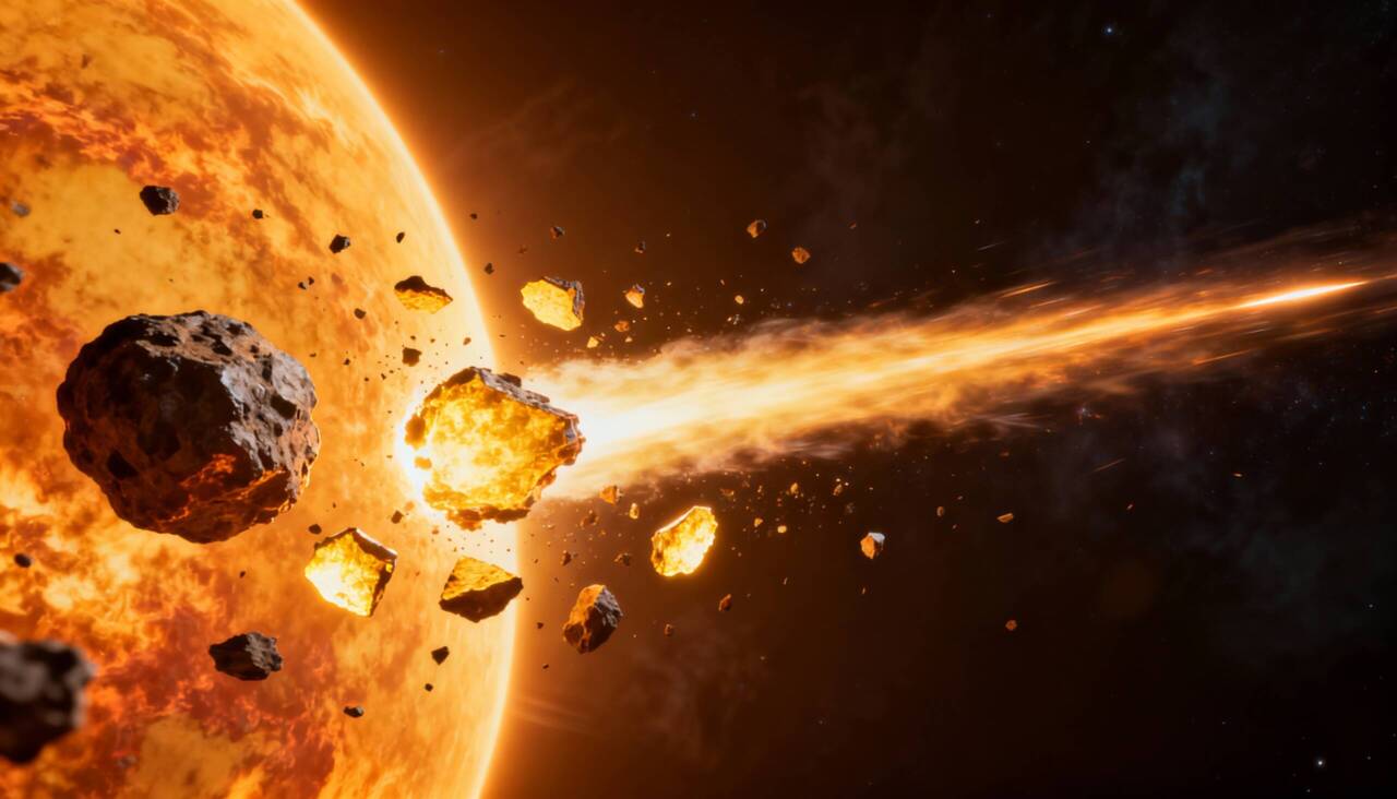 Ao se aproximar do Sol, o núcleo do cometa sofre transformações drásticas causadas pelo aumento brutal de temperatura