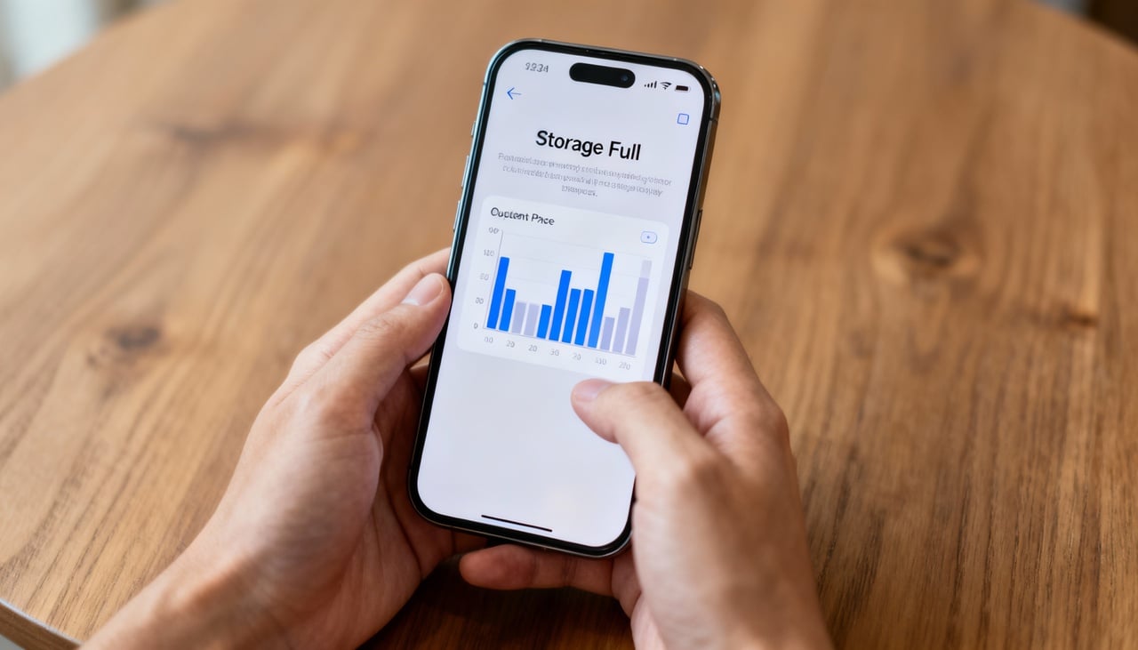 A lotação do espaço interno complica o gerenciamento dos arquivos temporários e dos dados do sistema