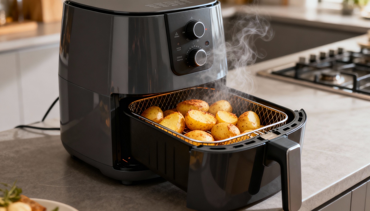O funcionamento da air fryer vai além do forno tradicional porque utiliza uma circulação de ar quente em alta velocidade