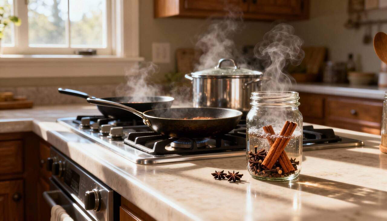 Ligar exaustor antes de começar, abrir portas e janelas e limpar superfícies imediatamente evitam que o cheiro impregne toda a casa rapidamente.