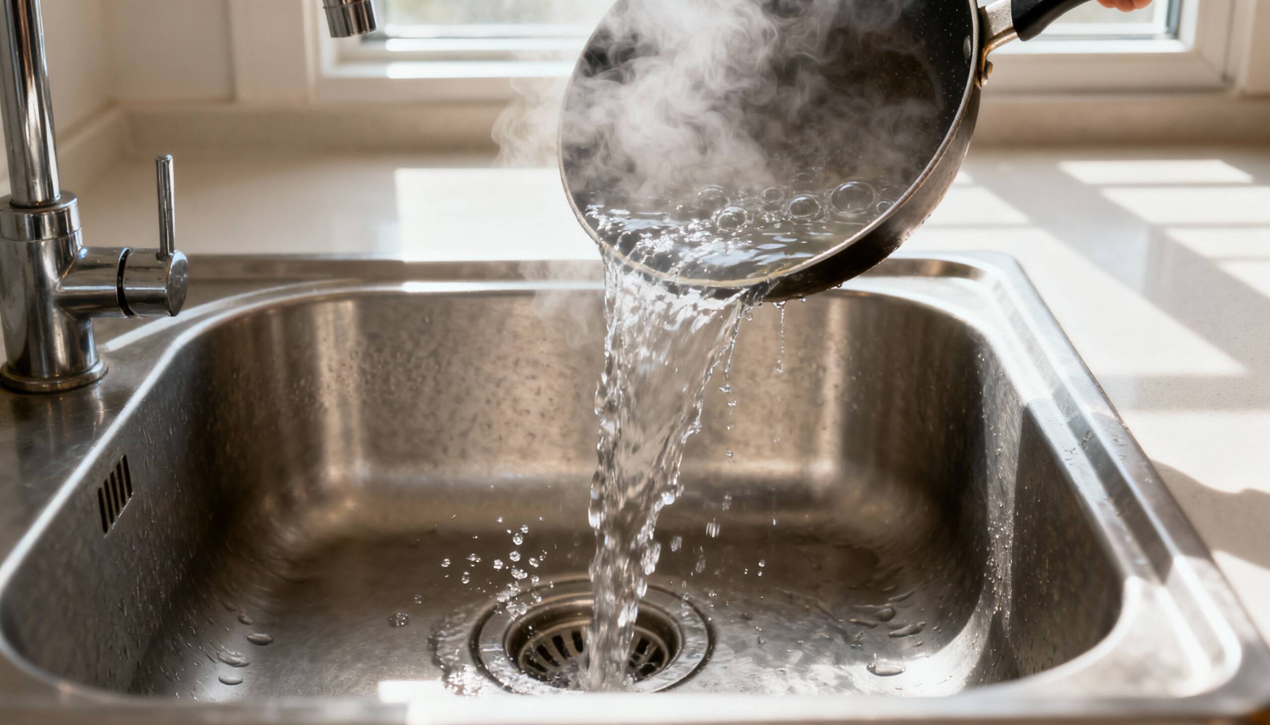 O uso de água fervente pode danificar tubulações plásticas