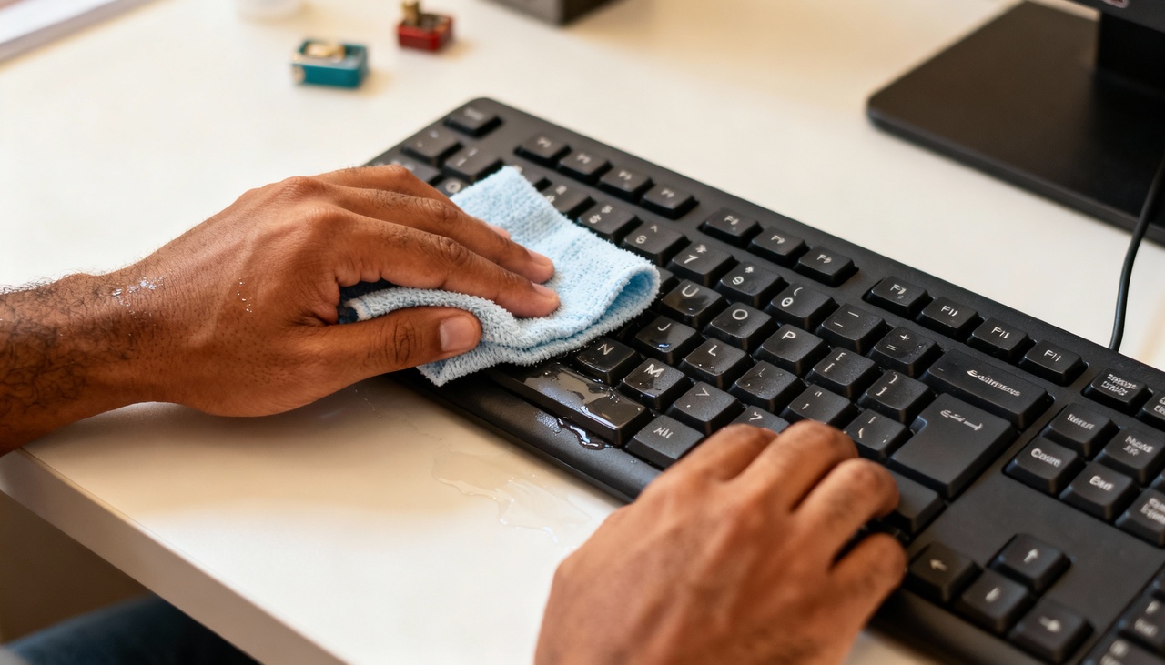 O uso frequente do teclado promove o acúmulo de resíduos