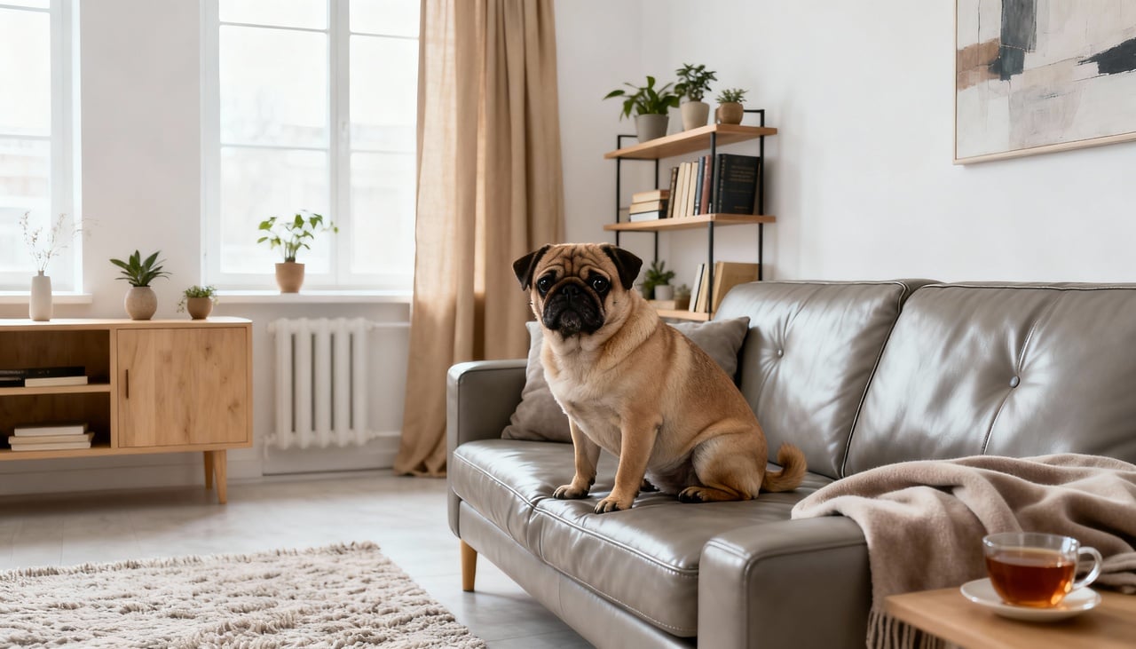 O pug é conhecido por instinto social e apego às pessoas, mas também mostra certa independência quando está em casa