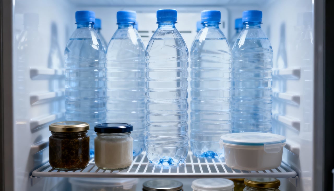 Alimentos, bebidas ou recipientes dentro da geladeira acumulam frio e estabilizam a temperatura