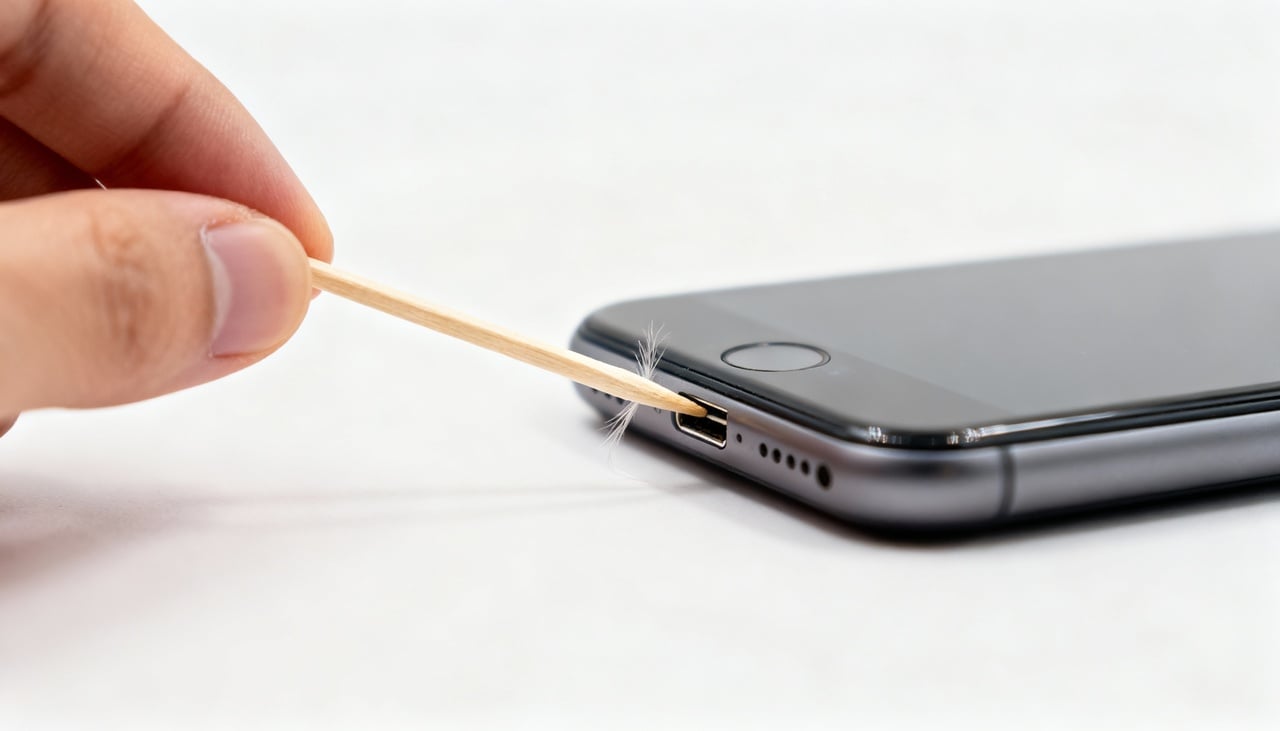 A porta USB é bastante exposta a partículas de poeira e resíduos