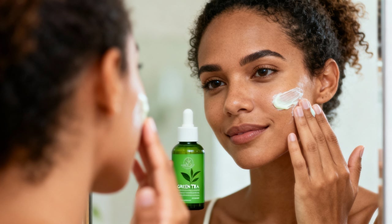 O EGCG, a principal catequina do chá verde, tem ação anti-inflamatória relevante em formulações tópicas