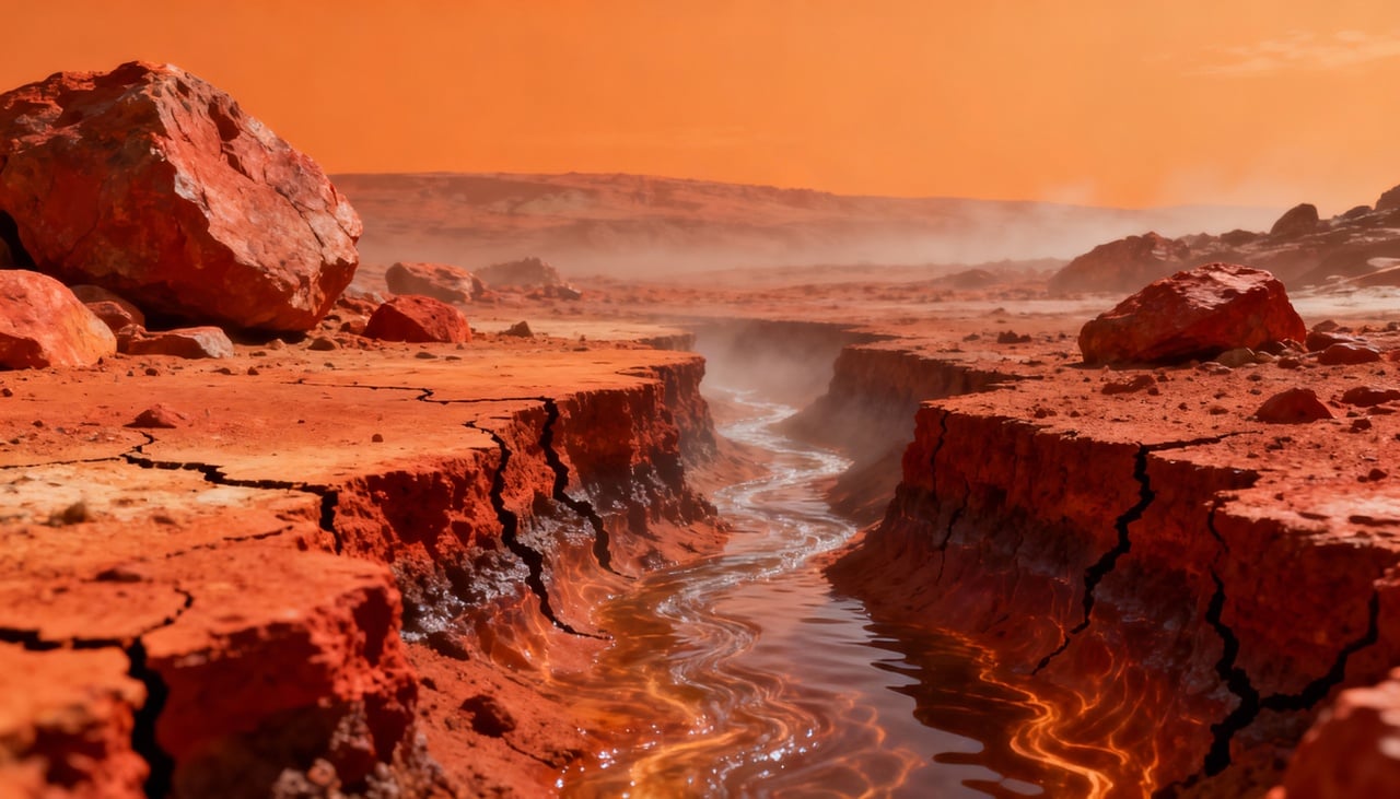 Os cientistas analisaram formações rochosas e padrões geológicos que sugerem a movimentação de água sob a superfície do planeta