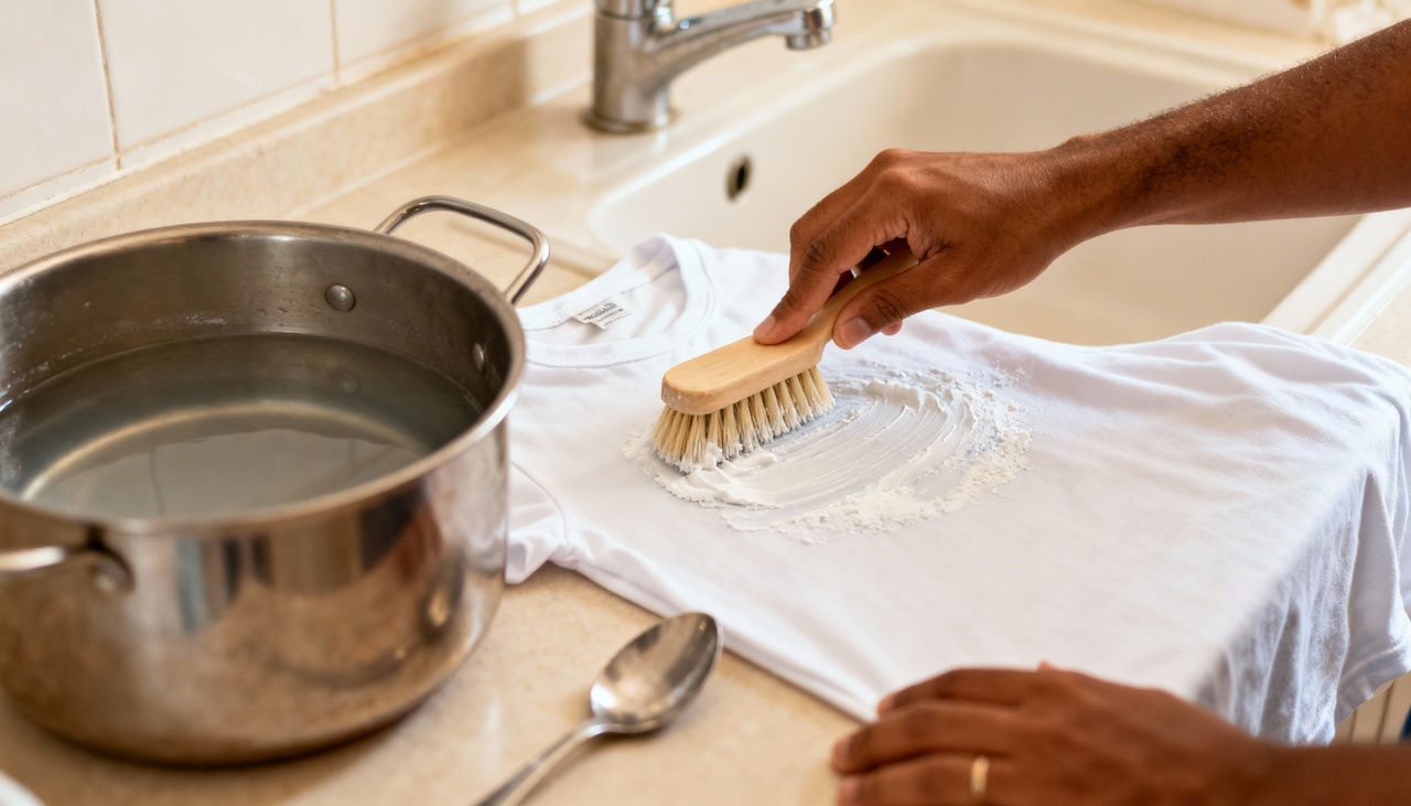 O bicarbonato equilibra a acidez acumulada nas fibras e favorece o clareamento natural da peça durante o pré-tratamento