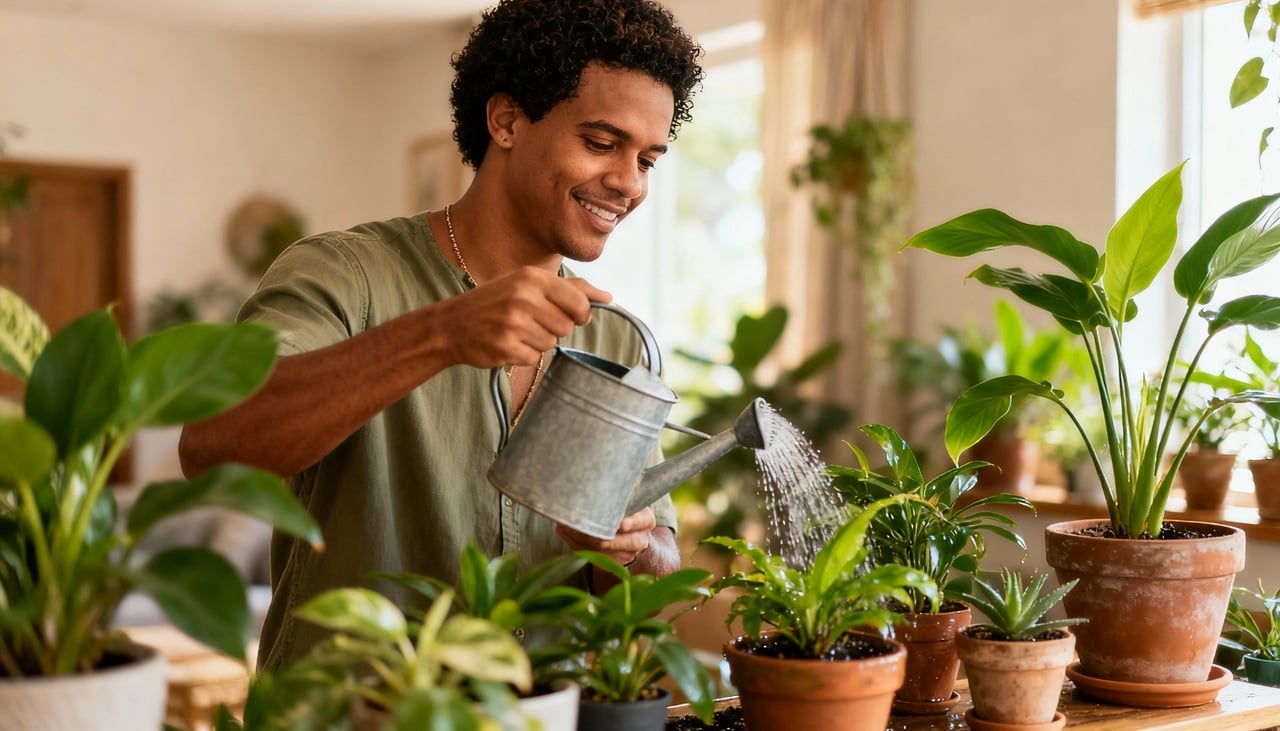 A decisão de transformar a casa em um pequeno jardim interior está diretamente ligada a necessidades emocionais e psicológicas específicas