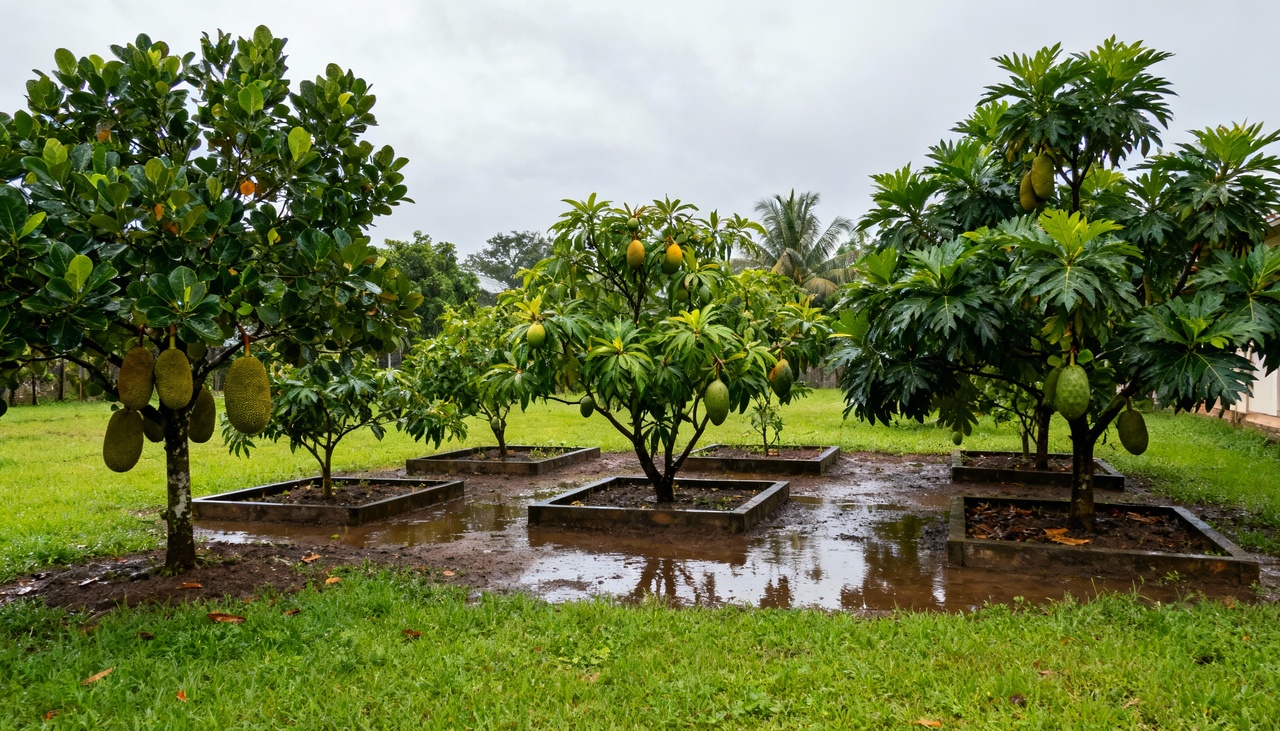 Muitas espécies frutíferas são sensíveis ao excesso de água, mas há aquelas que se adaptam bem, tornando-se alternativas para áreas de acúmulo frequente de umidade