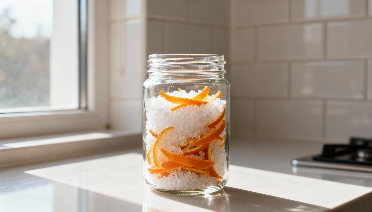 As cascas de laranja liberam um perfume cítrico marcante, promovendo frescor e leveza