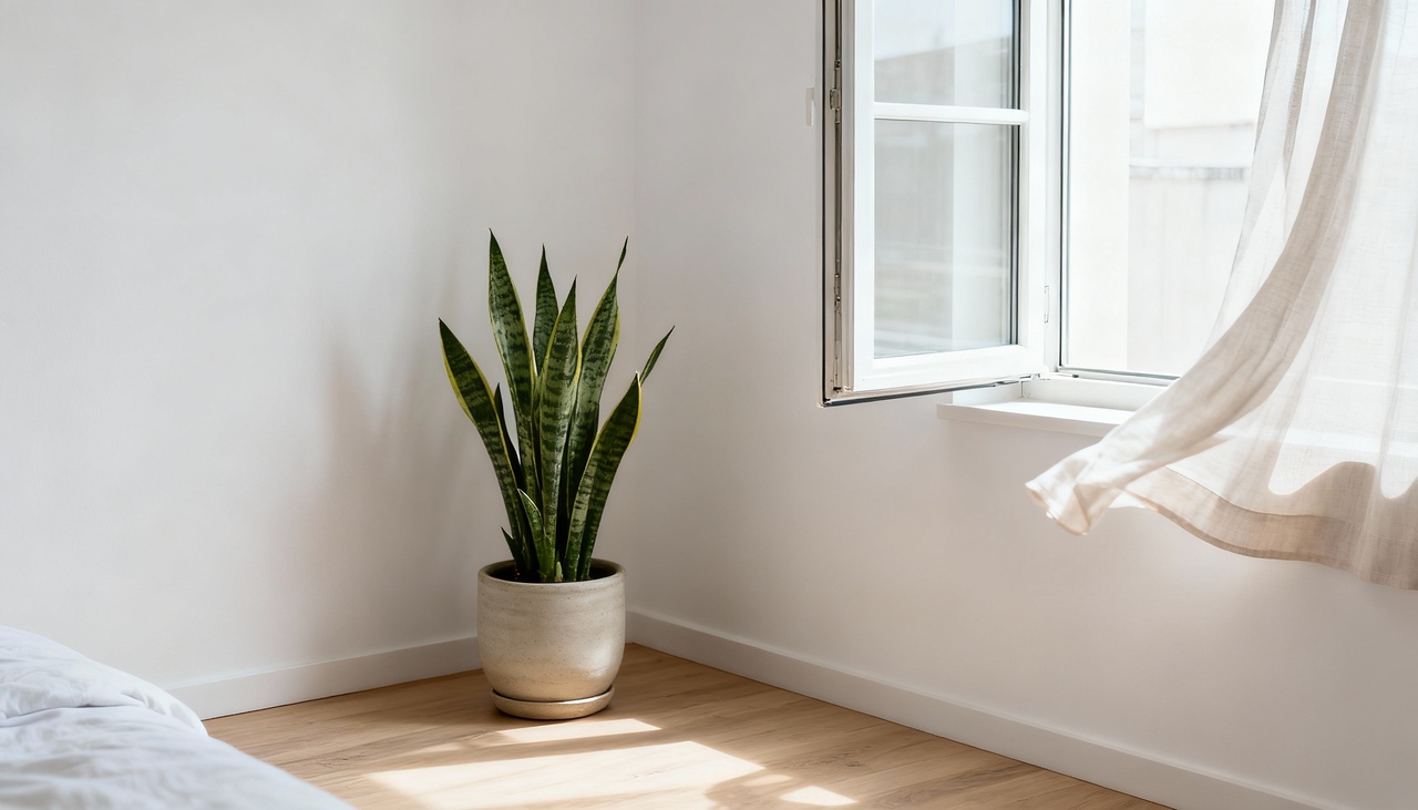 A língua de sogra, conhecida como Sansevieria, é uma das plantas mais recomendadas para absorver a umidade do ar em ambientes fechados