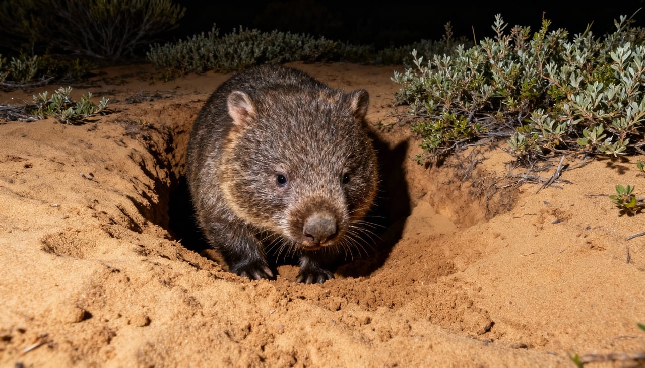 Espécie endêmica da Austrália, o wombat-de-nariz-peludo-do-norte (Lasiorhinus krefftii) é considerado o maior marsupial escavador registrado