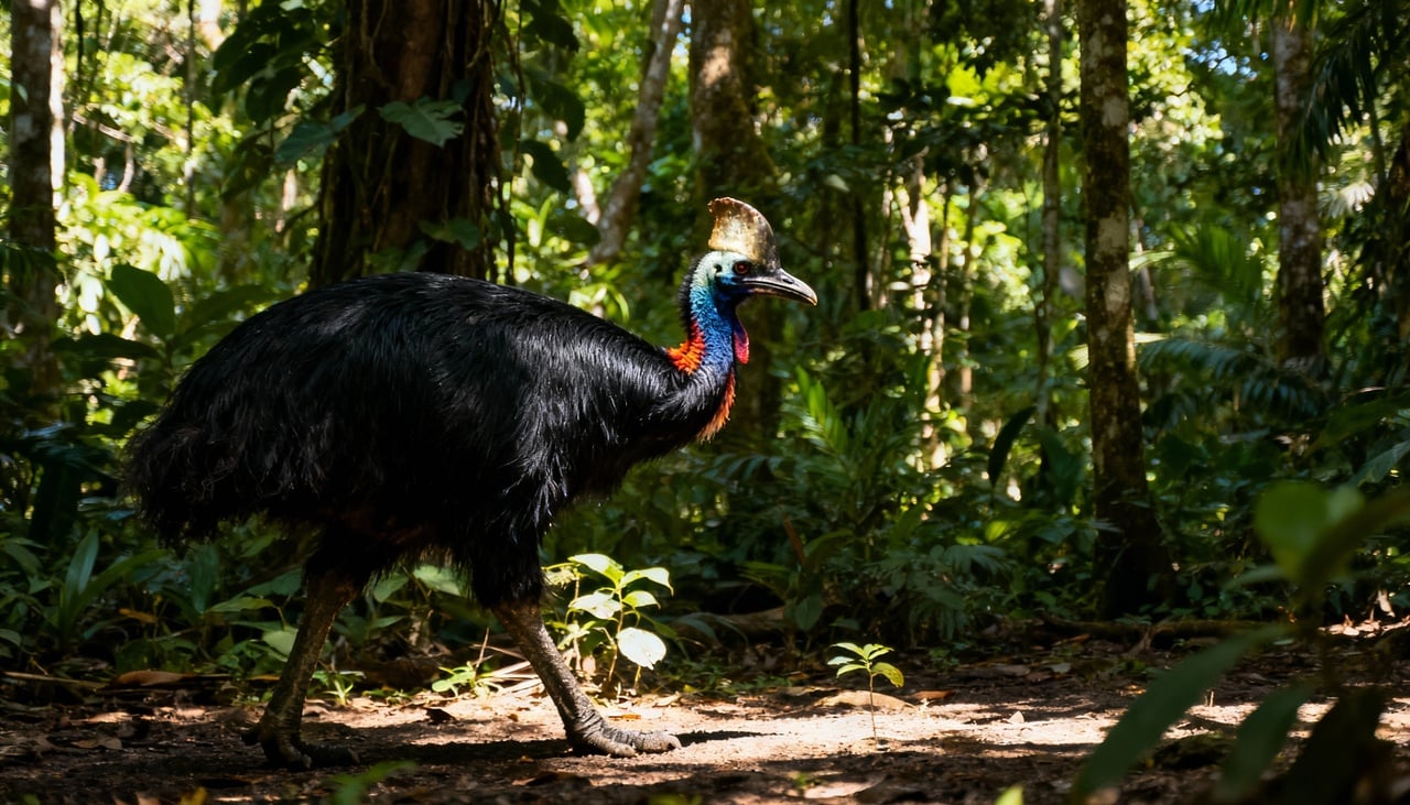 O casuar se destaca pelo tamanho e hábitos únicos