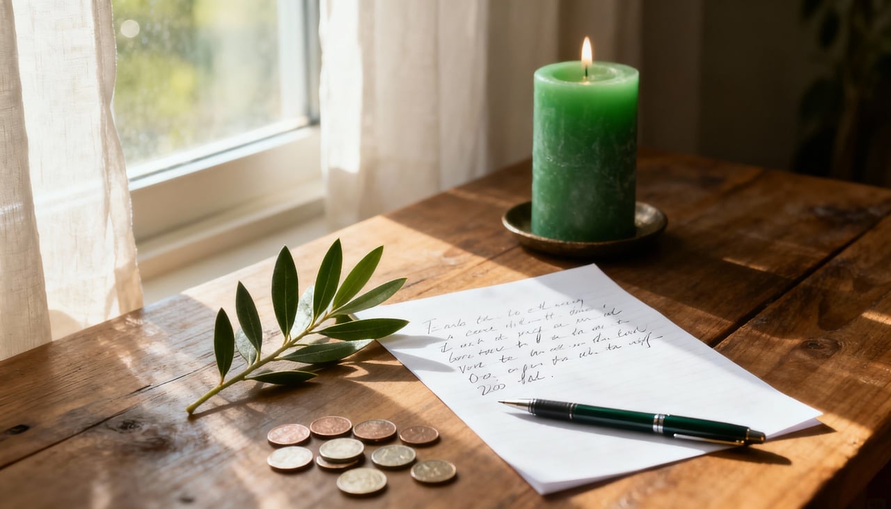 O ritual envolve acender uma vela verde e posicionar uma folha de louro junto a ela