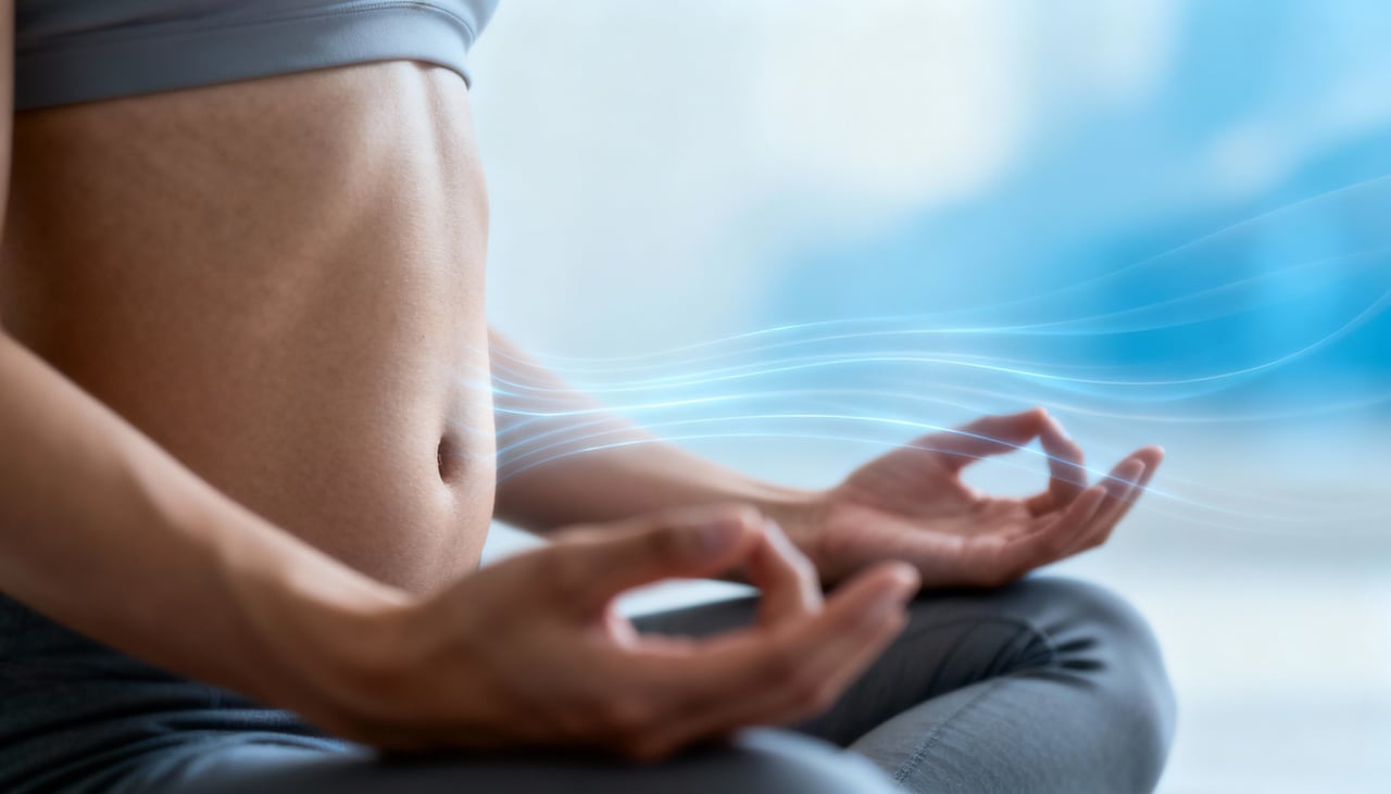 A respiração diafragmática utiliza o diafragma, localizado abaixo dos pulmões, para tornar o processo respiratório mais eficiente