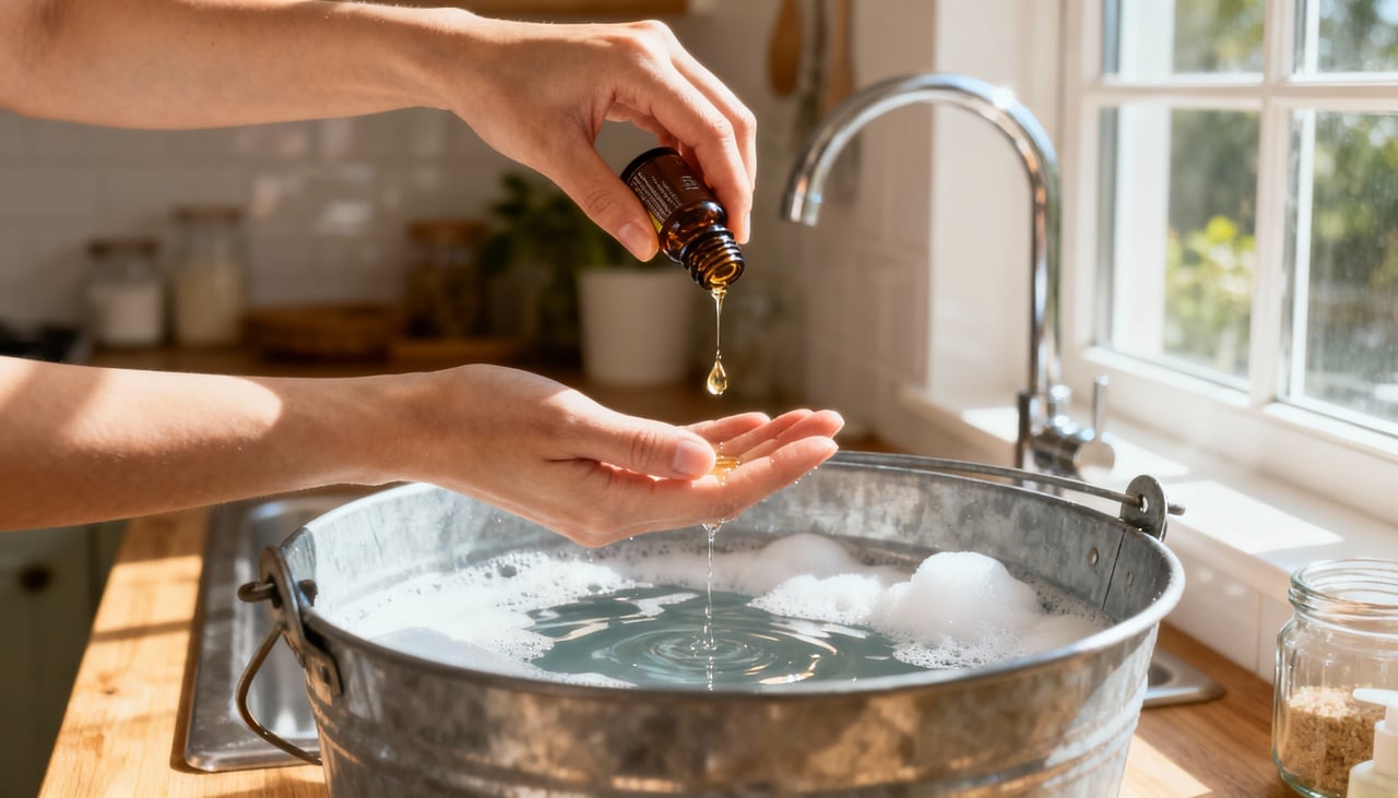Adicionar óleos essenciais à água de limpeza é uma dica popular para quem busca aroma duradouro em casa