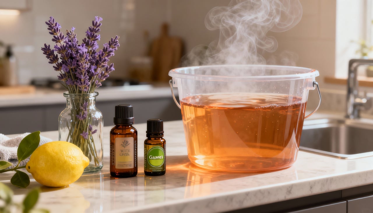 Adicionar óleos essenciais à água de limpeza é uma dica popular para quem busca aroma duradouro em casa