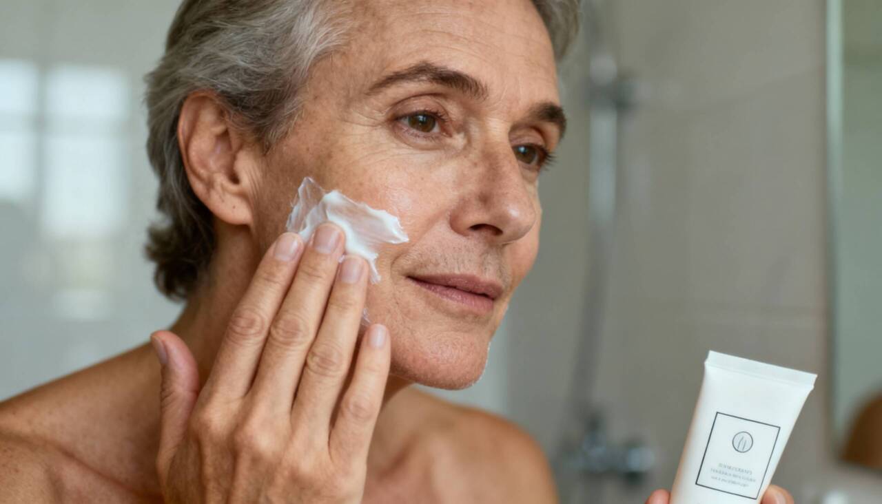 No envelhecimento, ocorre diminuição de colágeno, elastina e lipídios, impactando diretamente na firmeza, elasticidade e hidratação da pele