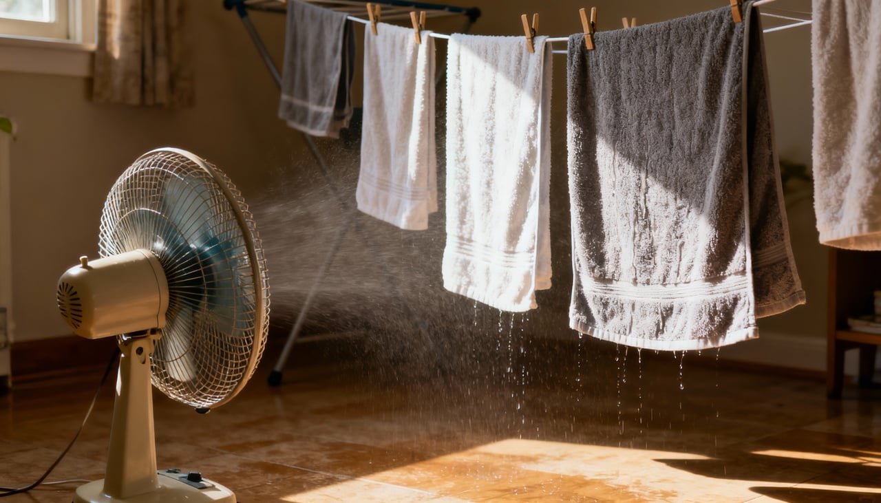 O ventilador acelera a secagem porque promove intensa circulação de ar