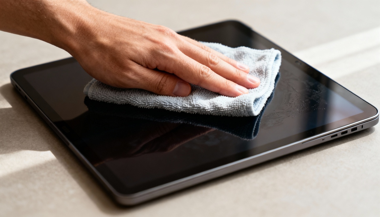 As telas acabam ficando manchadas principalmente quando soluções inadequadas ou panos incorretos são utilizados durante a limpeza