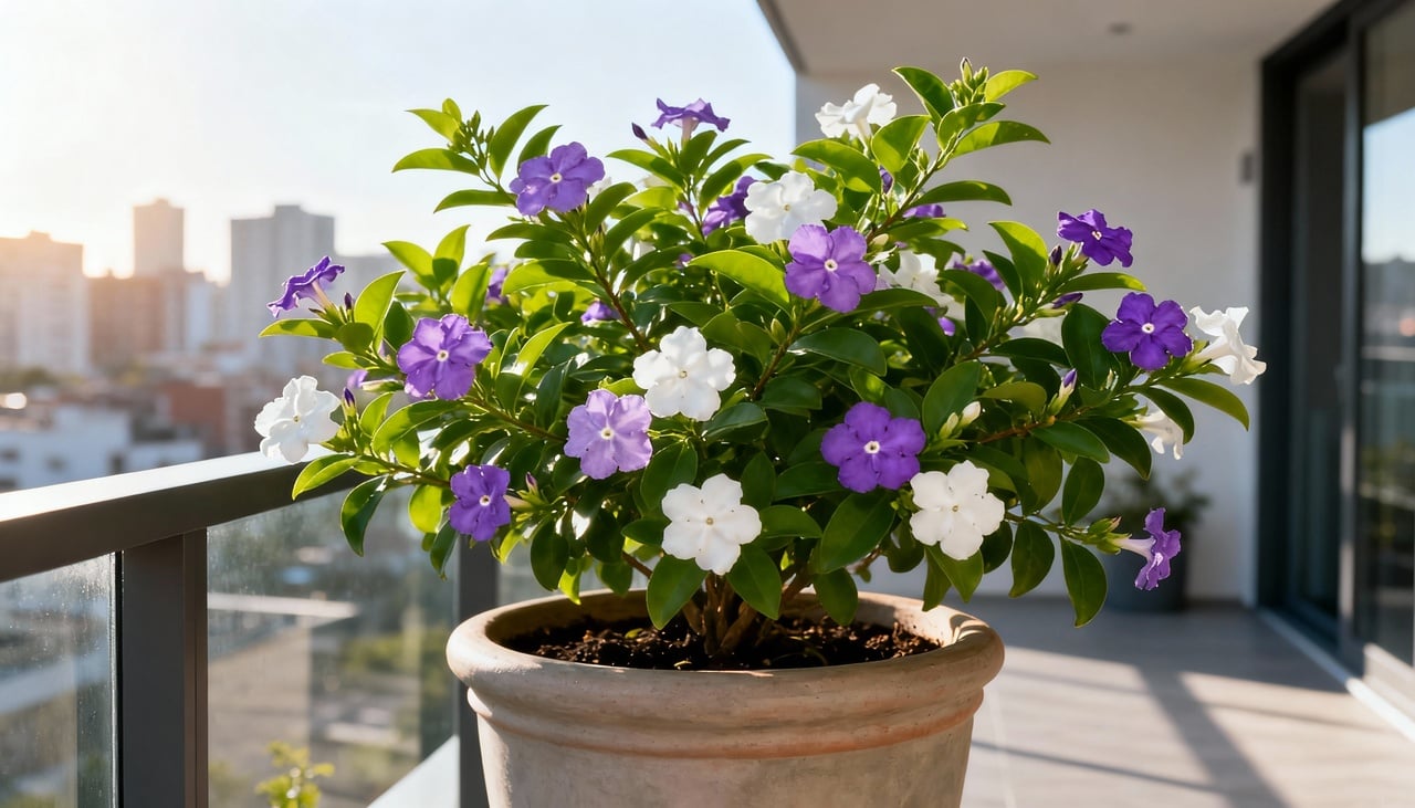 A adaptabilidade do Manacá ao cultivo em vasos faz dele uma excelente opção para varandas e pequenos jardins