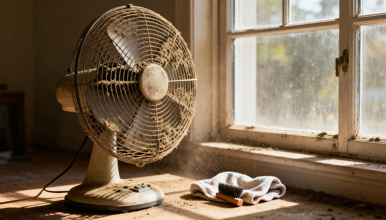 A presença de sujeira nas pás ou na grade altera totalmente o fluxo de ar