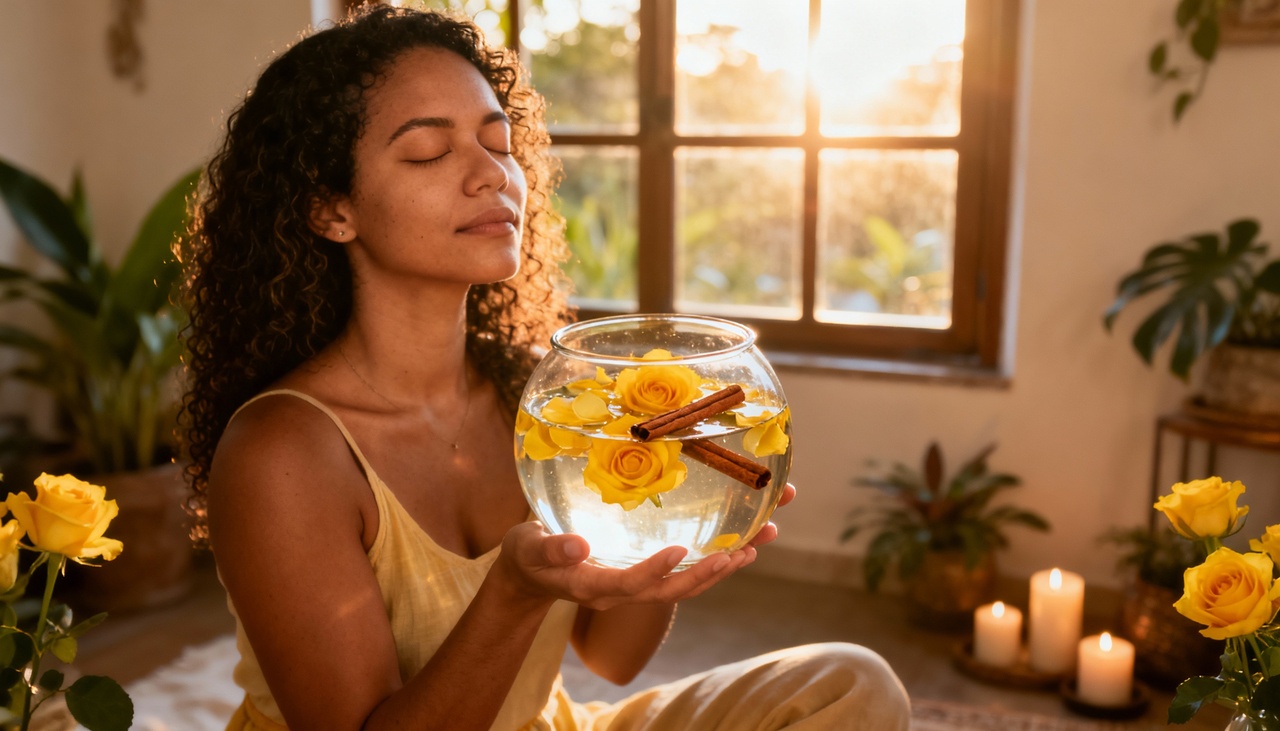 A simpatia de água com rosas amarelas e canela é fundamentada na tradição de atribuir significados especiais aos elementos naturais