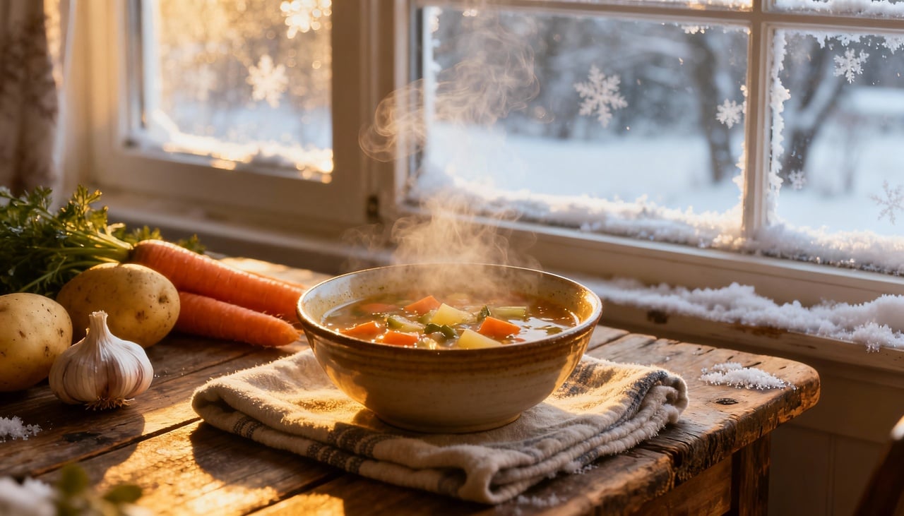 A sopa é popular em situações de mal-estar porque sua textura leve e temperatura quente proporcionam alívio imediato para sintomas como dor de garganta e congestão nasal