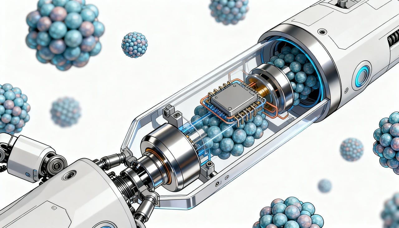 A base tecnológica desses microrrobôs une materiais inovadores e estratégias avançadas de propulsão e navegação – Imagem ilustrativa