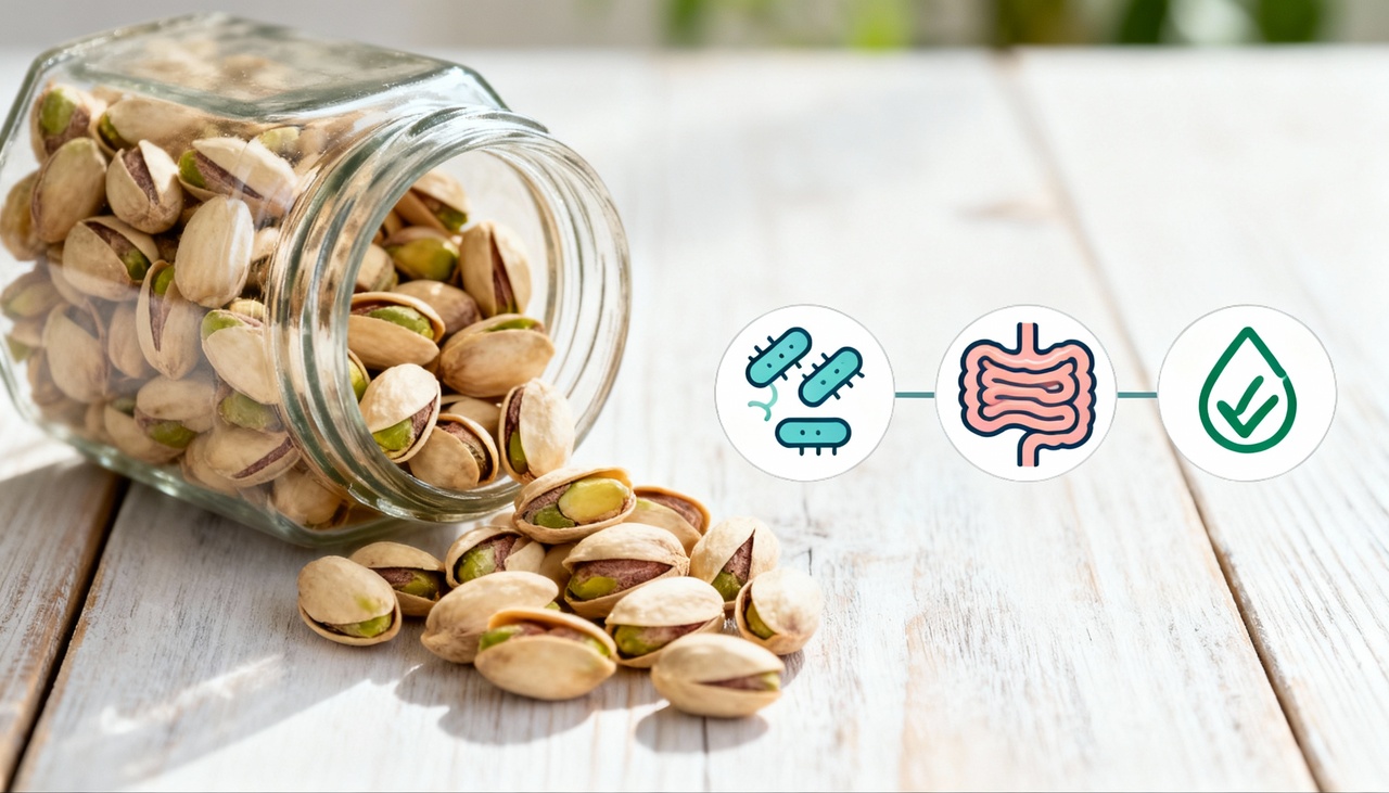 O pistache é considerado um alimento funcional devido à sua capacidade de estimular o crescimento de bactérias benéficas no intestino