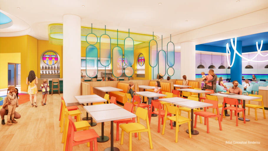 Detalhes do restaurante do Universal Kids Resort Café