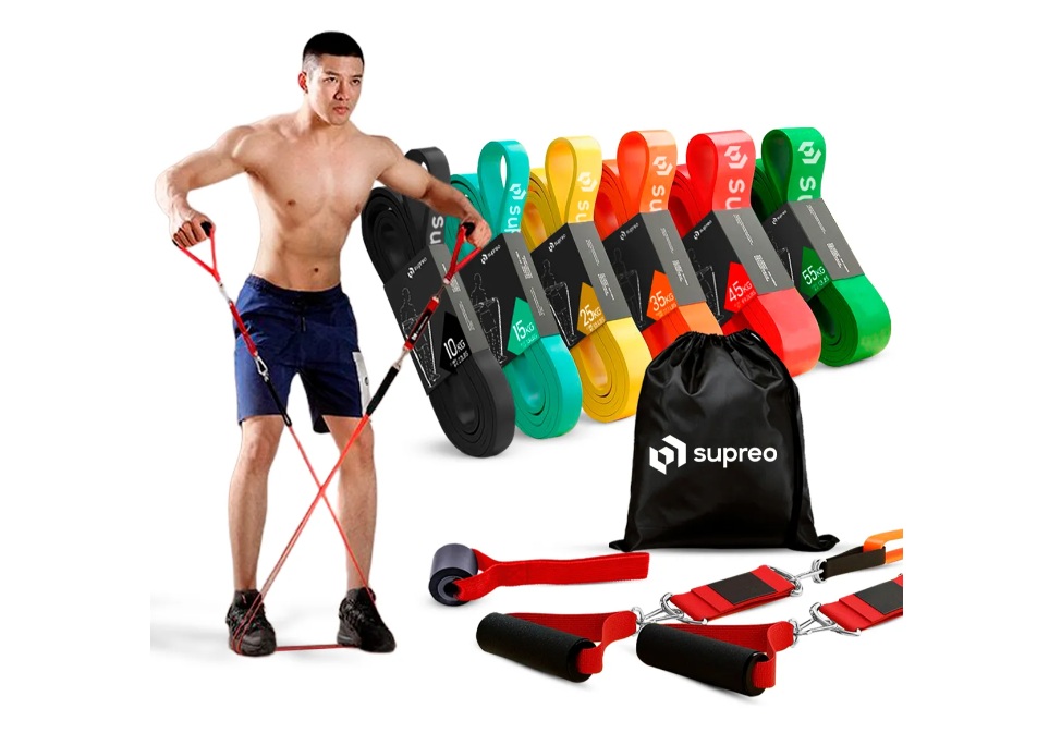 O kit com seis elásticos custa R$159,99 no Mercado Livre