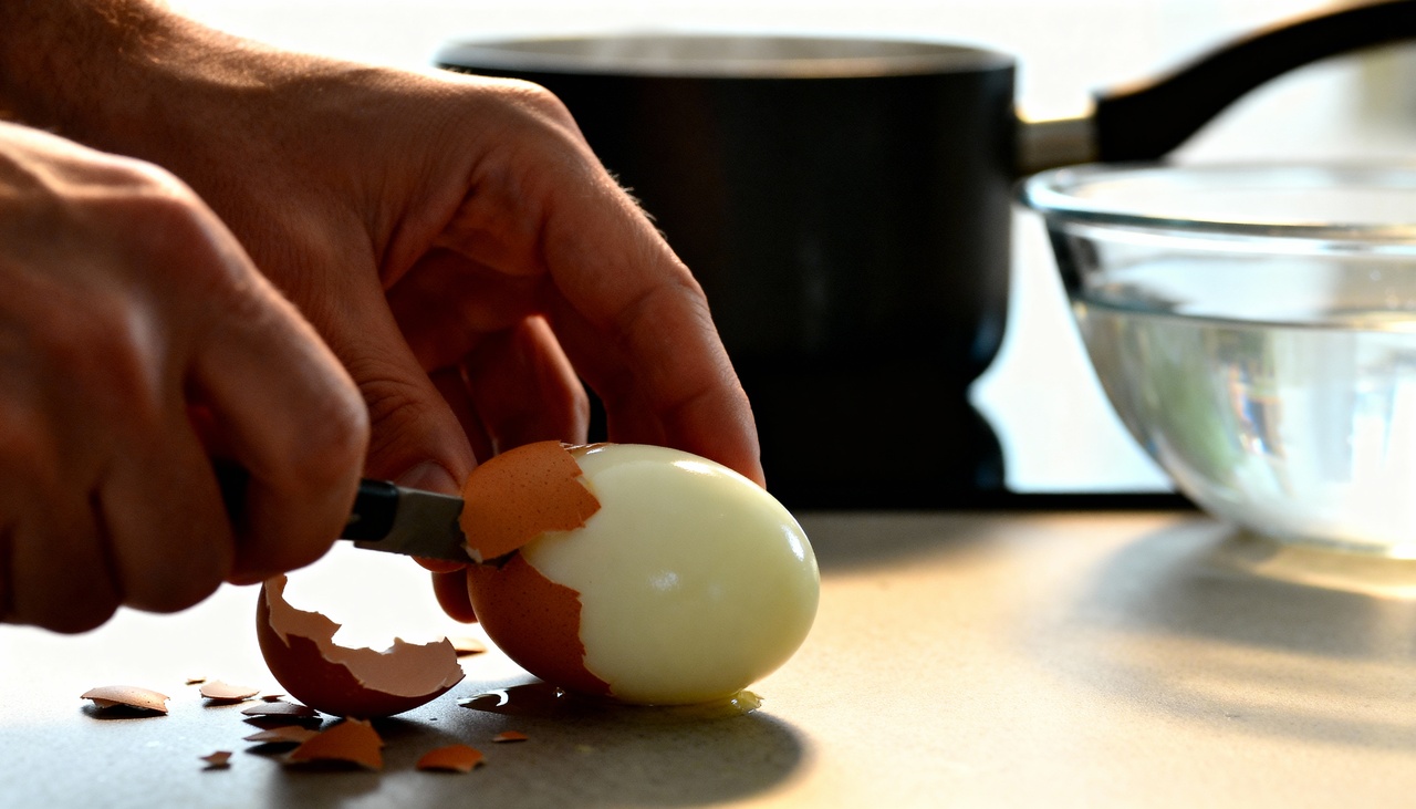 O tempo e a temperatura do cozimento influenciam bastante na facilidade de remoção da casca